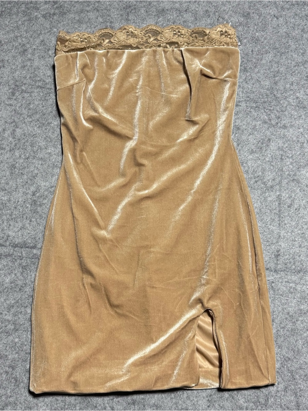 LASCANA Champagne Velvet Strapless Dress NWT $148 Holiday Party
